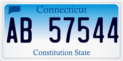 CT license plate AB57544