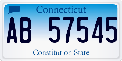 CT license plate AB57545