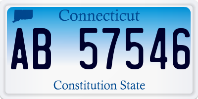 CT license plate AB57546