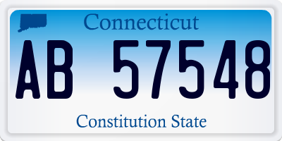 CT license plate AB57548