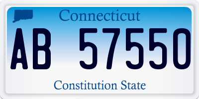 CT license plate AB57550