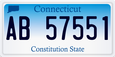 CT license plate AB57551