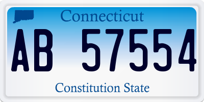 CT license plate AB57554