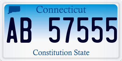 CT license plate AB57555