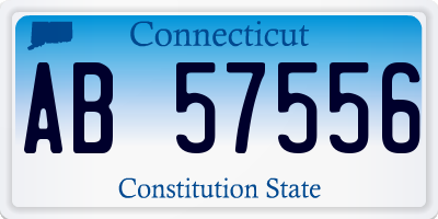CT license plate AB57556