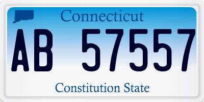 CT license plate AB57557