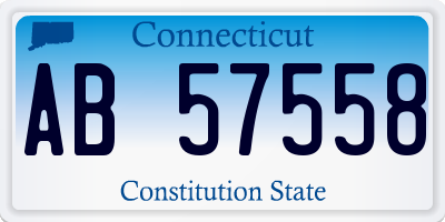 CT license plate AB57558