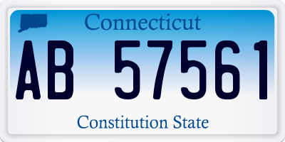 CT license plate AB57561