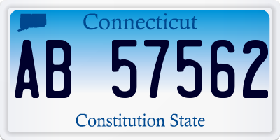 CT license plate AB57562