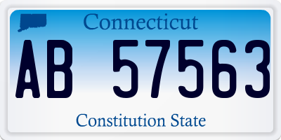 CT license plate AB57563