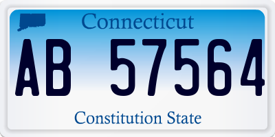 CT license plate AB57564