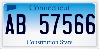 CT license plate AB57566