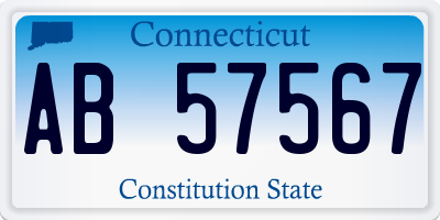 CT license plate AB57567