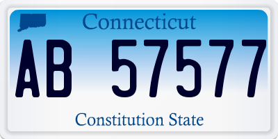 CT license plate AB57577