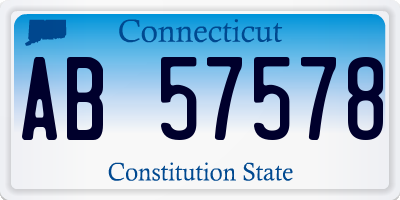 CT license plate AB57578