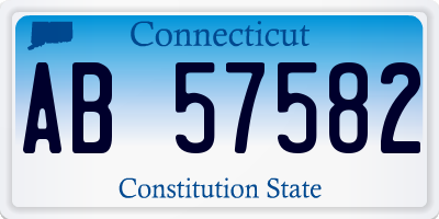 CT license plate AB57582