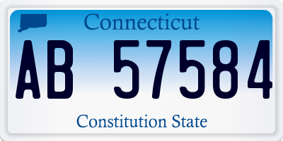 CT license plate AB57584