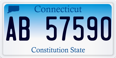 CT license plate AB57590