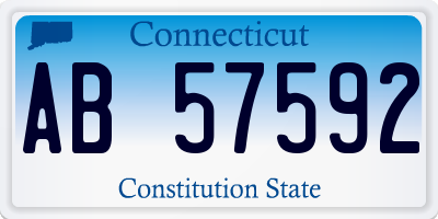 CT license plate AB57592