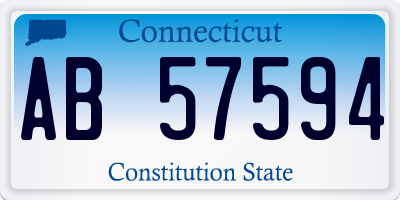 CT license plate AB57594