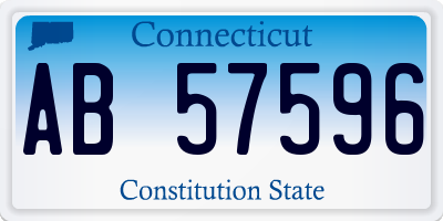 CT license plate AB57596