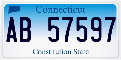 CT license plate AB57597