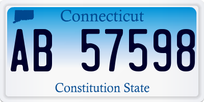 CT license plate AB57598