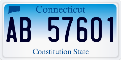 CT license plate AB57601