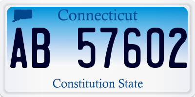 CT license plate AB57602