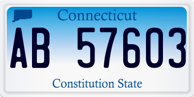 CT license plate AB57603