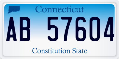 CT license plate AB57604