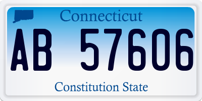 CT license plate AB57606