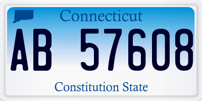 CT license plate AB57608