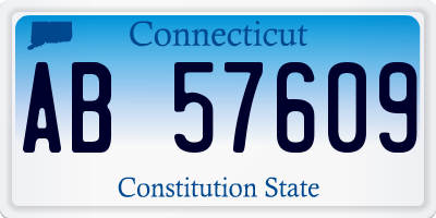 CT license plate AB57609