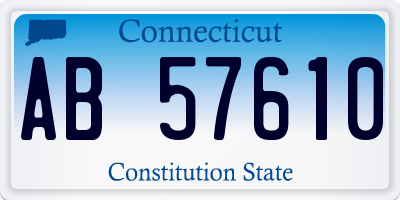 CT license plate AB57610