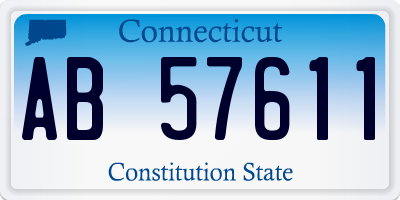 CT license plate AB57611