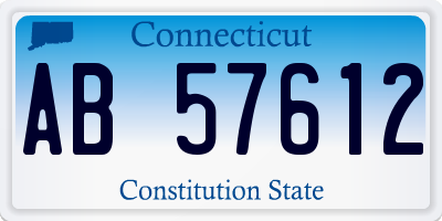 CT license plate AB57612