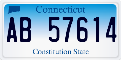 CT license plate AB57614