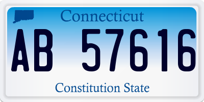 CT license plate AB57616