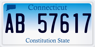 CT license plate AB57617