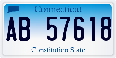 CT license plate AB57618