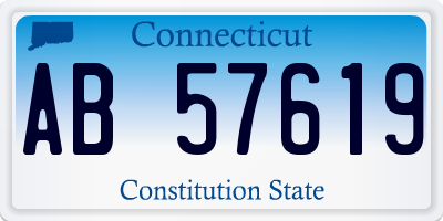 CT license plate AB57619