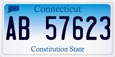 CT license plate AB57623