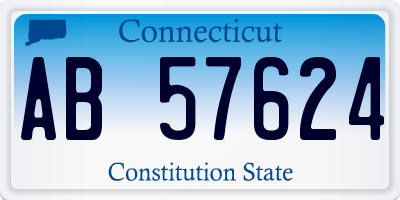 CT license plate AB57624