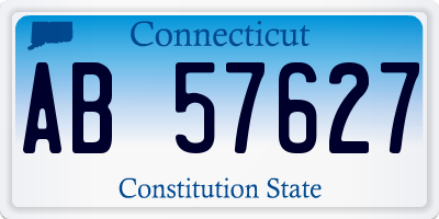 CT license plate AB57627