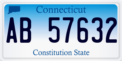 CT license plate AB57632