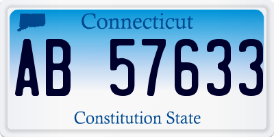 CT license plate AB57633