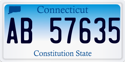 CT license plate AB57635