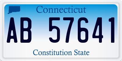 CT license plate AB57641