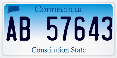 CT license plate AB57643